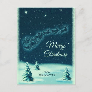 Reindeers die de Sinterklampen in de Night Sky tre Briefkaart