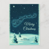 Reindeers die de Sinterklampen in de Night Sky tre Briefkaart (Voorkant)