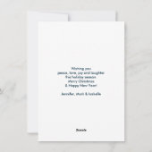 Reindeers die de Sinterklampen in de Night Sky tre Feestdagenkaart (Achterkant)