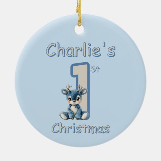 Reindeer's First Christmas! Keramisch Ornament (Achterkant)
