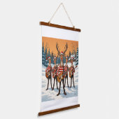 “Reindeers Playing Guitar for Christmas” brings a  Hangend Wandkleed (Gebogen)