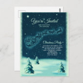 Reindeers Pulling Santa Claus kerstfeest Briefkaart (Voorkant / Achterkant)