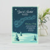 Reindeers Pulling Santa Claus kerstfeest Kaart (Staand voorkant)