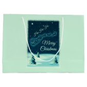 Reindeers Pulling Santa Claus Kerstmis Groot Cadeauzakje (Achterkant)