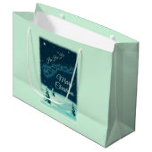 Reindeers Pulling Santa Claus Kerstmis Groot Cadeauzakje (Voorkant Gekanteld)