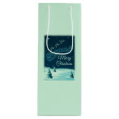 Reindeers Pulling Santa Claus Kerstmis Wijn Cadeautas (Voorkant)