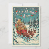 Reindeers Sleigh Christmas Feestdagenkaart (Voorkant)