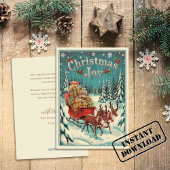 Reindeers Sleigh Christmas Feestdagenkaart
