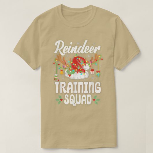 Reindeertrainingsplein Kerstmis met kerstmis T-shirt (Design voorkant)