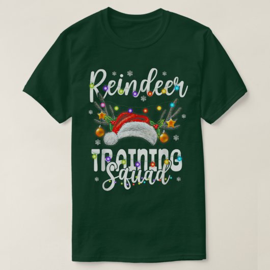 Reindeertrainingsplein Kerstmis met kerstmis T-shirt (Design voorkant)