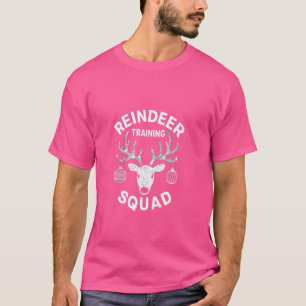 Reindeertrainingsplein kerstteam met kerstmis t-shirt