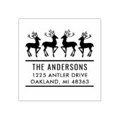Reindefamilie Modern Holiday Return Address Rubberstempel (Afrduk)