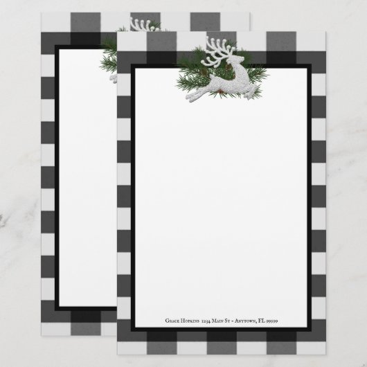 Reindeffer Buffalo Gepersonaliseerde schrijfbenodi Briefpapier (Voorkant / Achterkant)