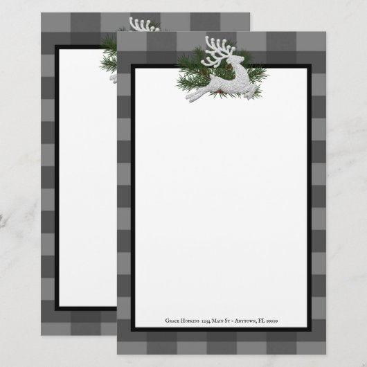 Reindeffer Buffalo Gepersonaliseerde schrijfbenodi Briefpapier (Voorkant / Achterkant)