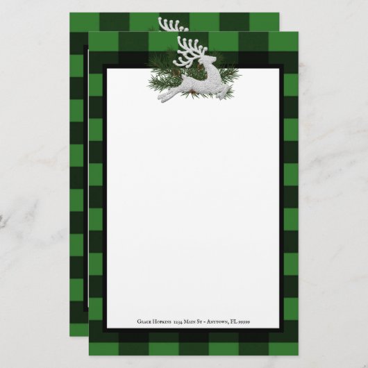 Reindeffer Buffalo Gepersonaliseerde schrijfbenodi Briefpapier (Voorkant / Achterkant)