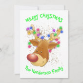 Reindeffer in licht, aangepaste kerstkaart bedankkaart (Voorkant)