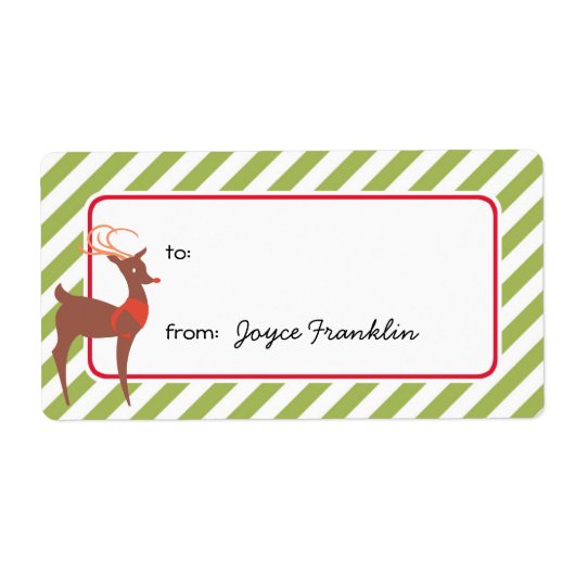 Reindegroene strepen aangepast aan label met cadea (Voorkant)