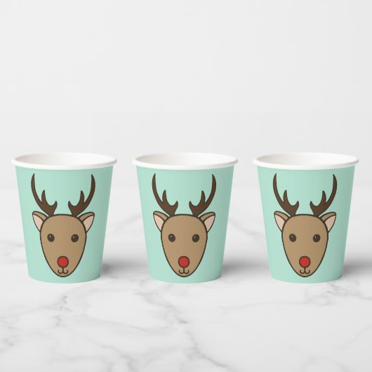 Reindekerfeestdag koffie-kopjes papieren bekers (Multi)