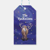 Reindekerskaartjes voor kerstcadeaus cadeaulabel (Achterkant)