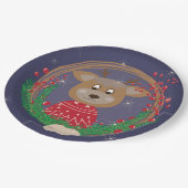 Reindekerst — Borden met kerstportret Papieren Bordje (Gekanteld)