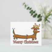 Reindekerst Doxie Feestdagenkaart (Staand voorkant)