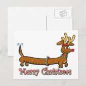Reindekerst Doxie Feestdagenkaart (Voorkant / Achterkant)