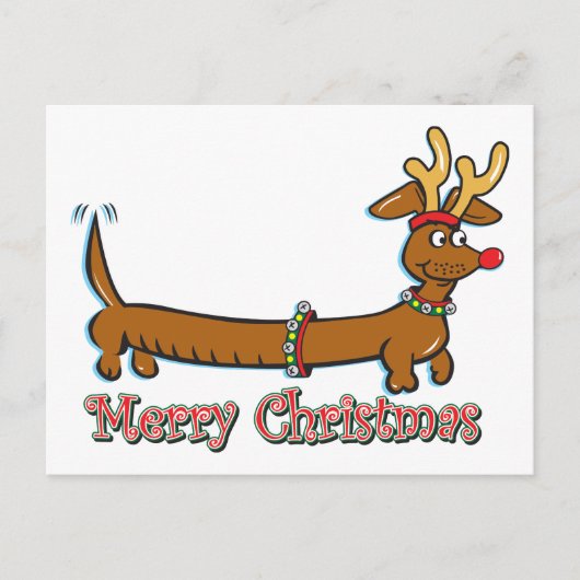 Reindekerst Doxie Feestdagenkaart (Voorkant)