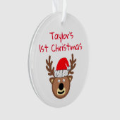 Reindekerst eerste Kerstmis Ornament (voorkant)
