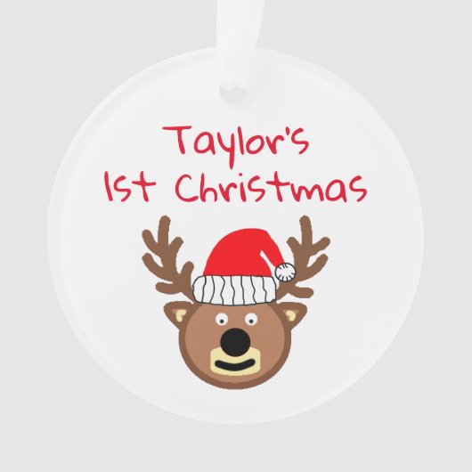 Reindekerst eerste Kerstmis Ornament (voorkant)