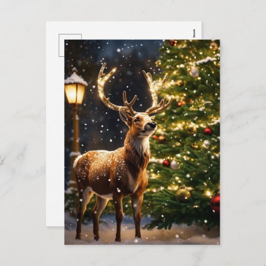 Reindekerst Feestdagenkaart (Voorkant / Achterkant)