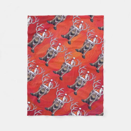 Reindekerst Fleece Deken (Voorkant)