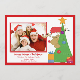 Reindekerst met kerstkaart kaart