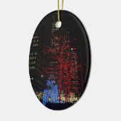 Reindekerst met kerstverlichting New York City Man Keramisch Ornament (Links)
