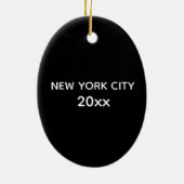 Reindekerst met kerstverlichting New York City Man Keramisch Ornament (Achterkant)