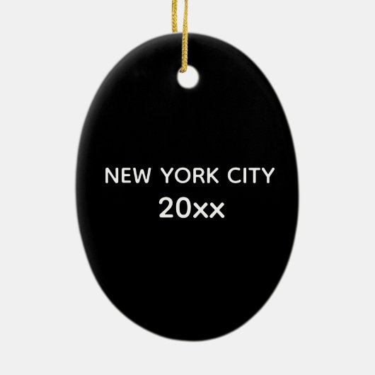 Reindekerst met kerstverlichting New York City Man Keramisch Ornament (Achterkant)