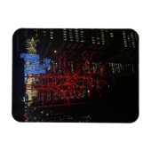 Reindekerst met kerstverlichting New York City Man Magneet (Horizontaal)