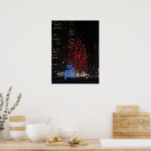 Reindekerst met kerstverlichting New York City Man Poster (Keuken)