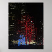 Reindekerst met kerstverlichting New York City Man Poster (Voorkant)