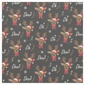 Reindekerst Oh Deer Seamless Pattern Stof (Close Up)