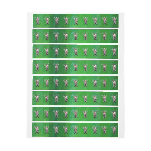 Reindekerst op groen adreslabel wikkel (Vel)