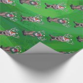 Reindekerst op groen cadeaupapier (Hoek)