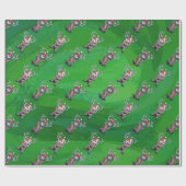 Reindekerst op groen cadeaupapier (Vlak)