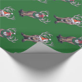Reindekerst op groen cadeaupapier (Hoek)