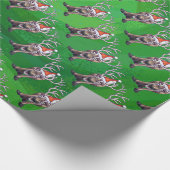 Reindekerst op groen cadeaupapier (Hoek)