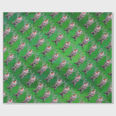 Reindekerst op groen cadeaupapier (Vlak)