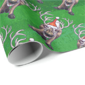 Reindekerst op groen cadeaupapier (Rol Hoek)
