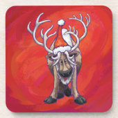 Reindekerst op groen drankjes onderzetter (Voorkant)