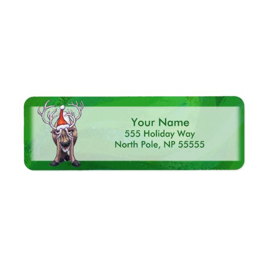 Reindekerst op groen etiket (Voorkant)