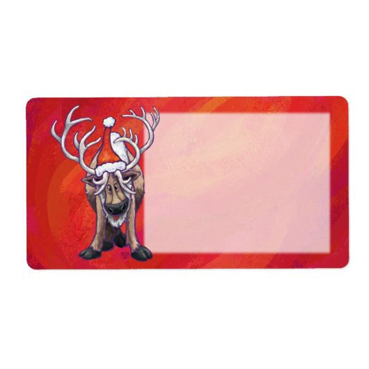 Reindekerst op groen etiket (Voorkant)