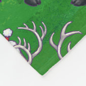 Reindekerst op groen fleece deken (Hoek)